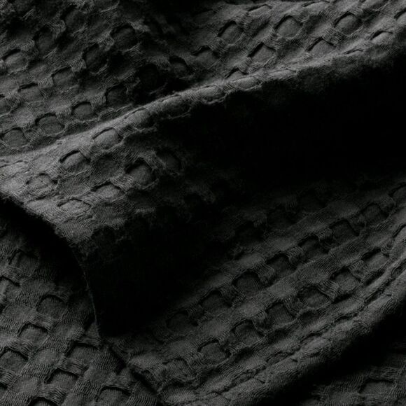 Juicy Couture Home Water Repellent Waffle Shower Curtain Liner- Black - Picture 3 of 7